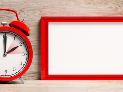 How long it the SAT 2021 red clock on a wooden table blog banner image
